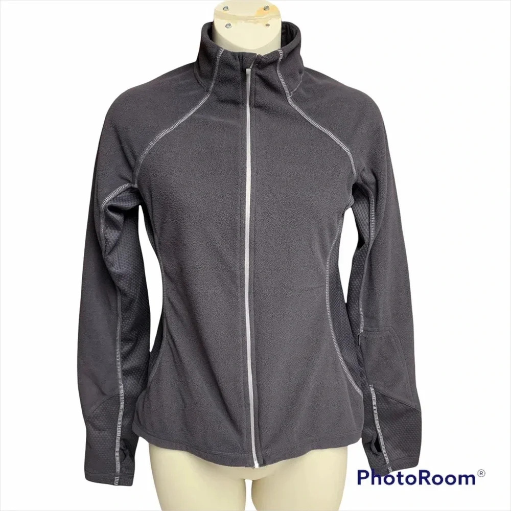 Everlast gray fitted fleece full zip jacket size S